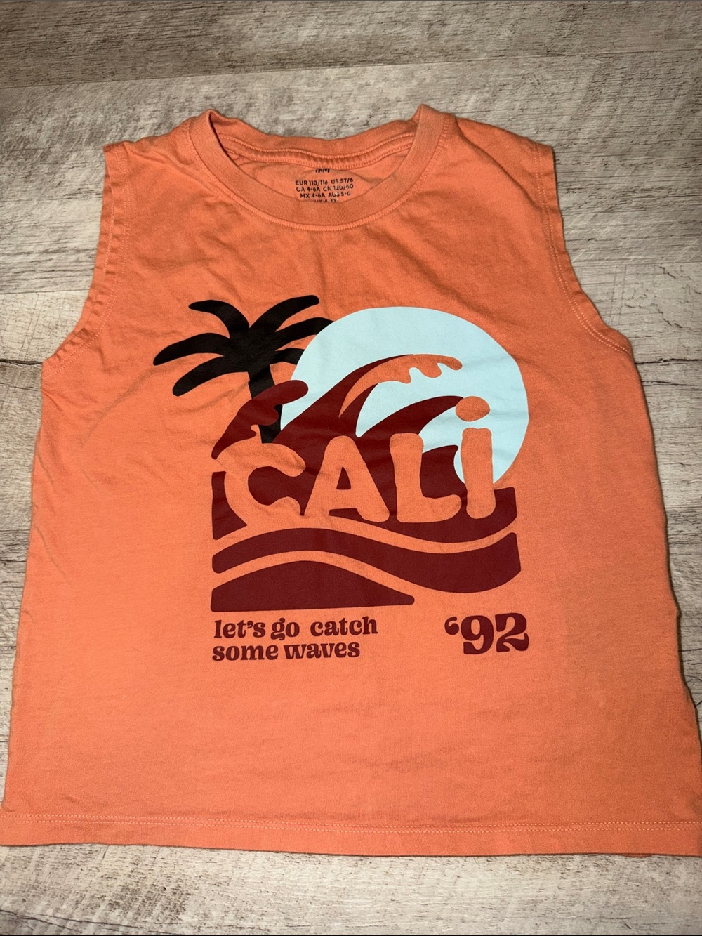 H&M Orange Crewneck Sleeveless Tee